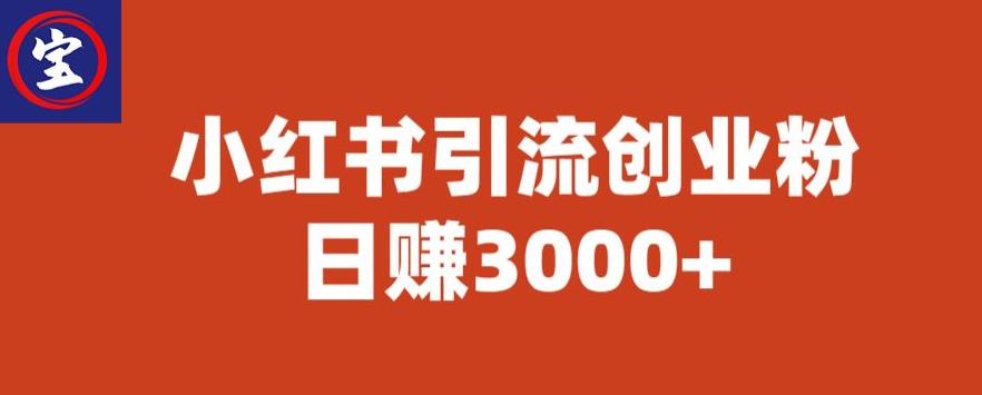 宝哥小红书引流创业粉，日赚3000+【揭秘】-云帆学社