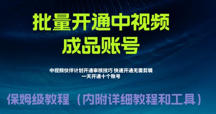 外面收费1980的暴力开通中视频计划教程，内附详细的快速通过中视频伙伴计划的办法-云帆学社