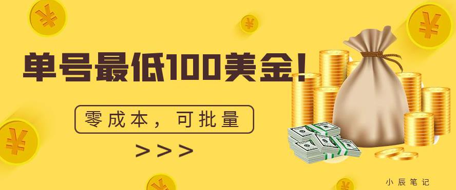 单号最低100美金，零成本，小白无脑操作，可复制，可扩大-云帆学社