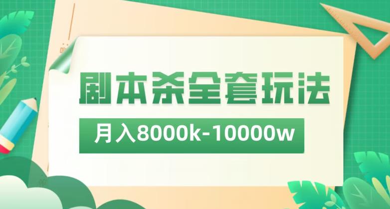 剧本杀项目全套玩法，月入8K到1W-云帆学社