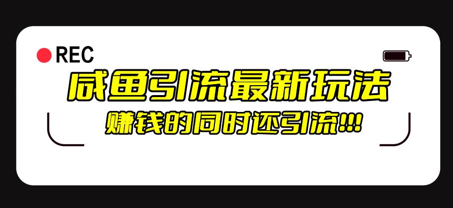 咸鱼引流最新玩法，赚钱的同时，日引流100+-云帆学社