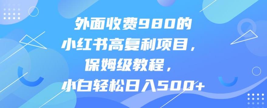 外面收费980的小红书高复利项目，保姆级教程，小白轻松日入500+-云帆学社