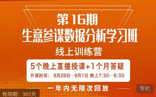 宁静·生意参谋数据分析学习班，解决商家4大痛点，学会分析数据，打造爆款！-云帆学社