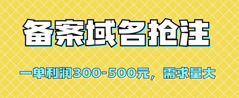 【全网首发】备案域名抢注，一单利润300-500元，需求量大-云帆学社