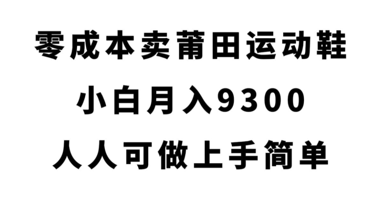 零成本卖莆田运动鞋，小白月入9300，人人可做上手简单【揭秘】-云帆学社