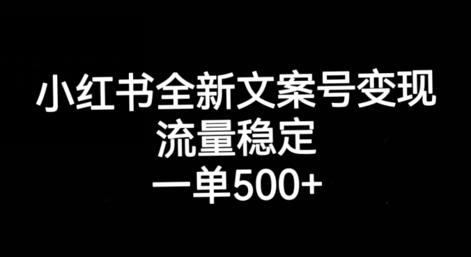 小红书全新文案号变现，流量稳定，一单收入500+-云帆学社