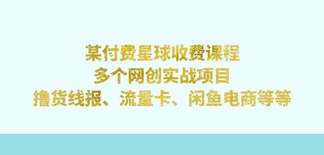 某付费星球课程：多个网创实战项目，撸货线报、流量卡、闲鱼电商等（文档非视频）-云帆学社