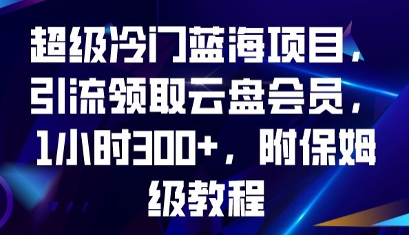 超级冷门蓝海项目，引流领取云盘会员，1小时300+，附保姆级教程[db:副标题]-云帆学社