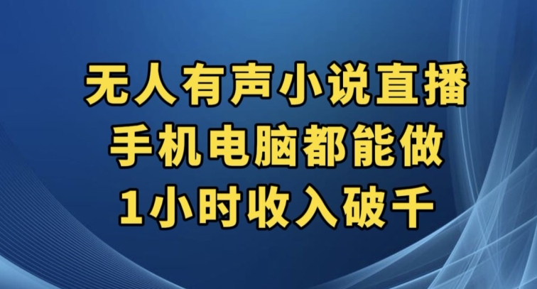 抖音无人有声小说直播，手机电脑都能做，1小时收入破千【揭秘】-云帆学社