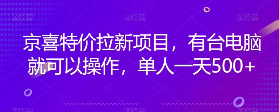 京喜特价拉新新玩法，有台电脑就可以操作，单人一天500+【揭秘】[db:副标题]-云帆学社