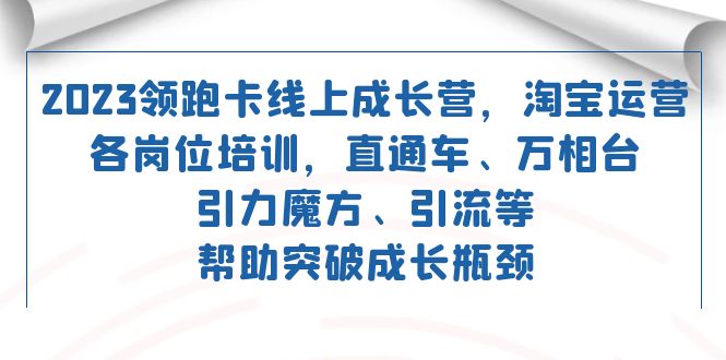 （7462期）2023领跑·卡 线上成长营 淘宝运营各岗位培训 直通车 万相台 引力魔方 引流-云帆学社