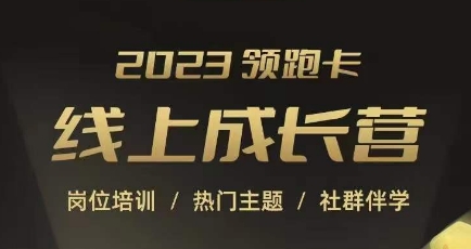 2023领跑卡线上成长营，淘宝运营各岗位培训，直通车、万相台、引力魔方、引流等，帮助突破成长瓶颈-云帆学社