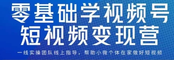 0基础学视频号短视频变现，适合新人学习的短视频变现课-云帆学社