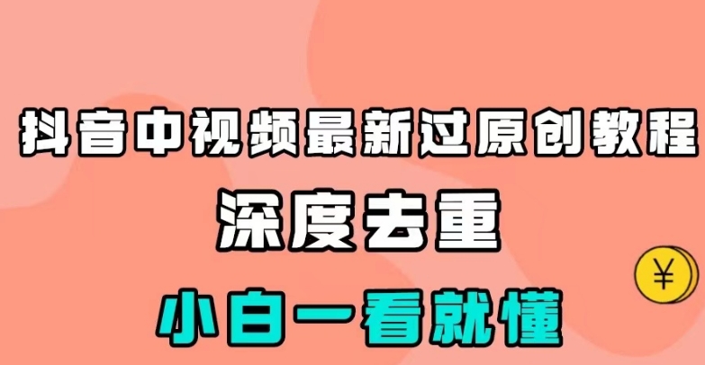 抖音中视频最新过原创教程，深度去重，小白一看就懂【揭秘】-云帆学社