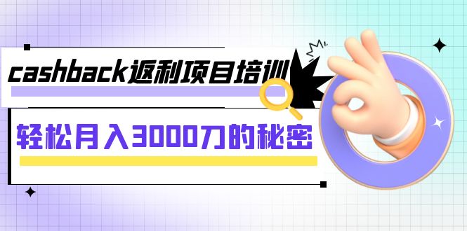 （7765期）cashback返利项目培训：轻松月入3000刀的秘密（8节课）-云帆学社