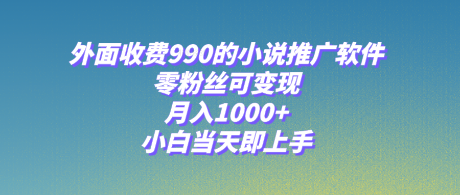 （8016期）小说推广软件，零粉丝可变现，月入1000+，小白当天即上手【附189G素材】-云帆学社