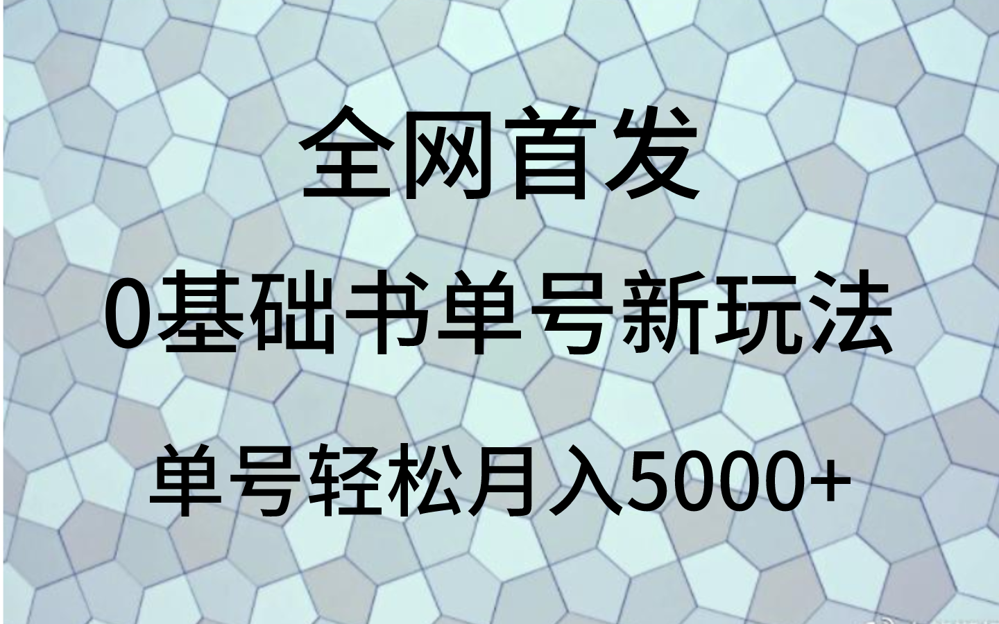 0基础书单号新玩法，操作简单，单号轻松月入5000+-云帆学社