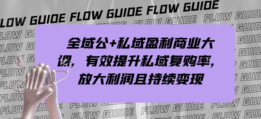 全域公+私域盈利商业大课，有效提升私域复购率，放大利润且持续变现-云帆学社