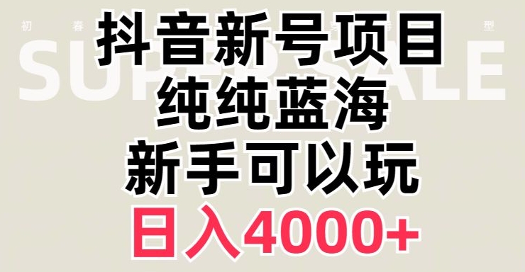 抖音蓝海赛道，必须是新账号，日入4000+【揭秘】-云帆学社