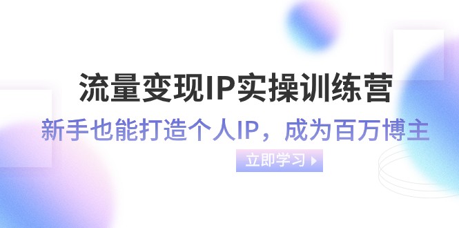 流量变现IP实操训练营：新手也能打造个人IP，成为百万 博主（46节课）-云帆学社