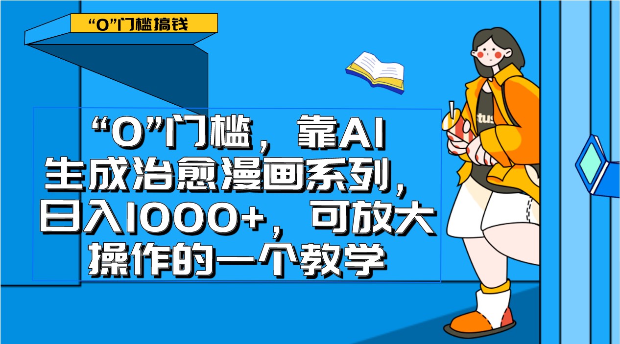 0门槛，靠AI生成治愈漫画系列，日入1000+，可放大操作的一个教学-云帆学社