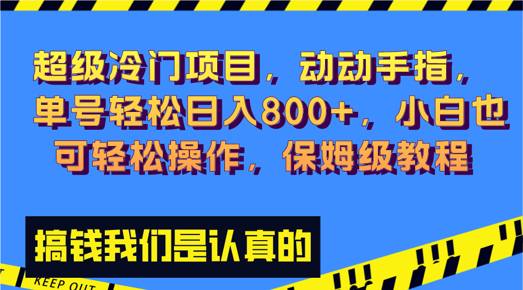 （8205期）超级冷门项目,动动手指，单号轻松日入800+，小白也可轻松操作，保姆级教程-云帆学社