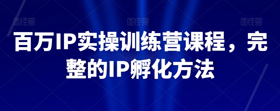 百万IP实操训练营课程，完整的IP孵化方法-云帆学社