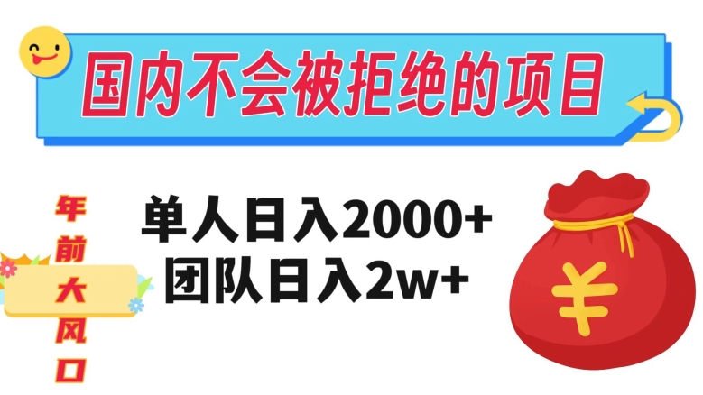 在国内不怕被拒绝的项目，单人日入2000，团队日入20000+【揭秘】-云帆学社