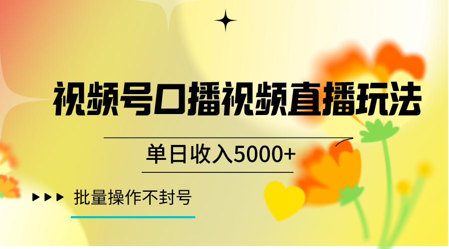 视频号口播视频直播玩法单日收入5000+，一种可以单号持续操作的玩法-云帆学社