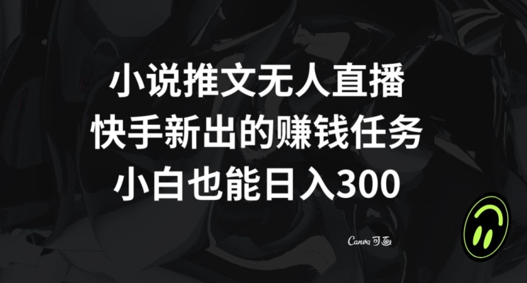 小说推文无人直播，快手新出的赚钱任务，小白也能日入300+【揭秘】-云帆学社