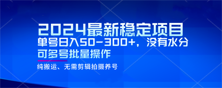 2024最新稳定风口项目，单号日入50-300+，没有水分 可多号批量操作-云帆学社