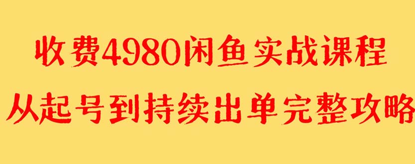 （8359期）外面收费4980闲鱼无货源实战教程 单号4000+-云帆学社