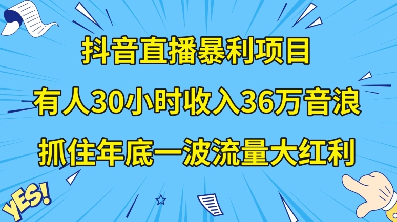 抖音直播暴利项目，有人30小时收入36万音浪，公司宣传片年会视频制作，抓住年底一波流量大红利【揭秘】-云帆学社