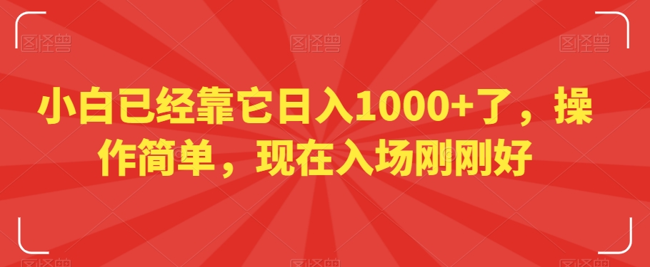 小白已经靠它日入1000+了，操作简单，现在入场刚刚好【揭秘】-云帆学社