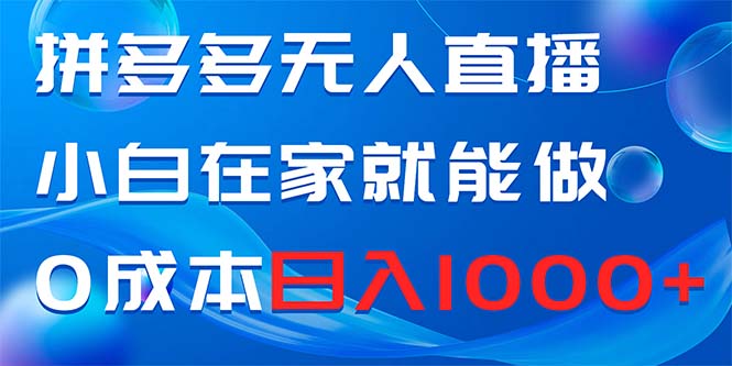 （8450期）拼多多无人直播，小白在家就能做，0成本日入1000+-云帆学社