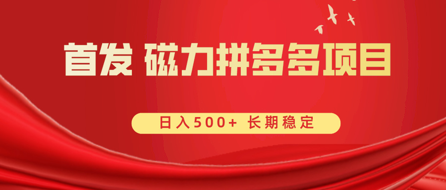 （8611期）首发 磁力拼多多自撸  日入500+-云帆学社