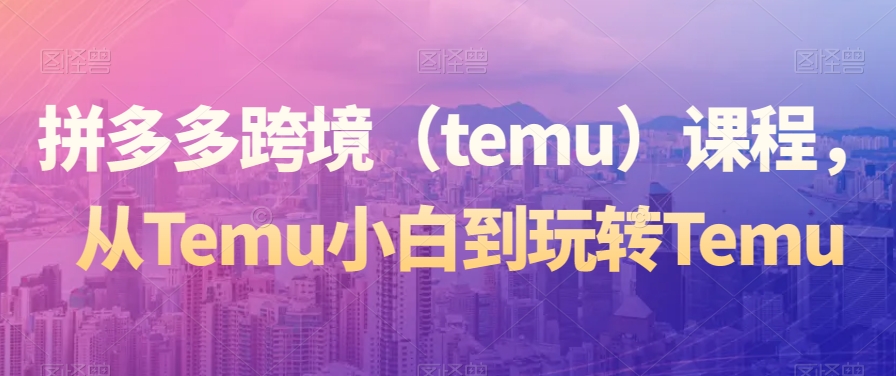 拼多多跨境（temu）课程，从Temu小白到玩转Temu-云帆学社