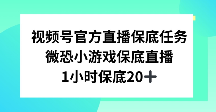 视频号直播任务，微恐小游戏，1小时20+-云帆学社