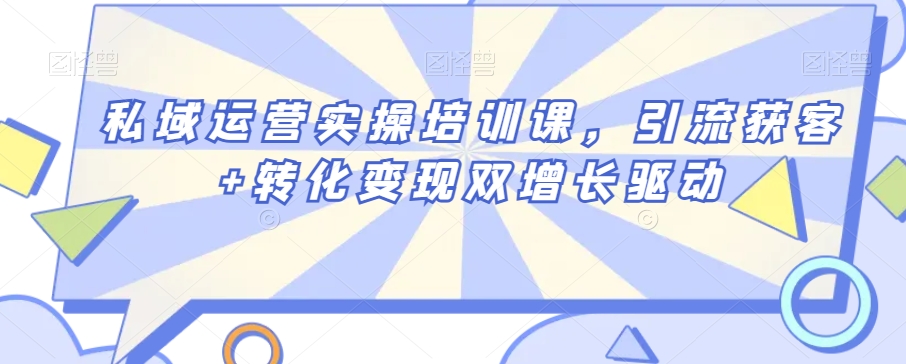 私域运营实操培训课，引流获客+转化变现双增长驱动-云帆学社