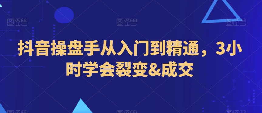 抖音操盘手从入门到精通，3小时学会裂变&成交-云帆学社