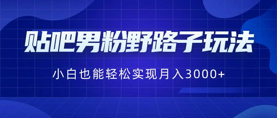 （8708期）贴吧男粉野路子玩法，小白也能轻松实现月入3000+-云帆学社