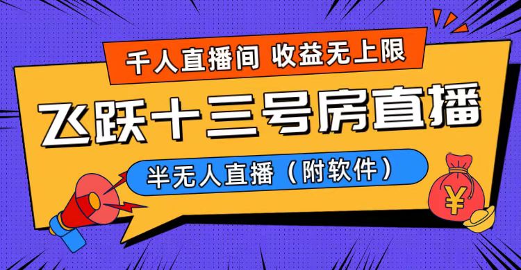 （8711期）爆火飞跃十三号房半无人直播，一场直播上千人，日入过万！（附软件）-云帆学社