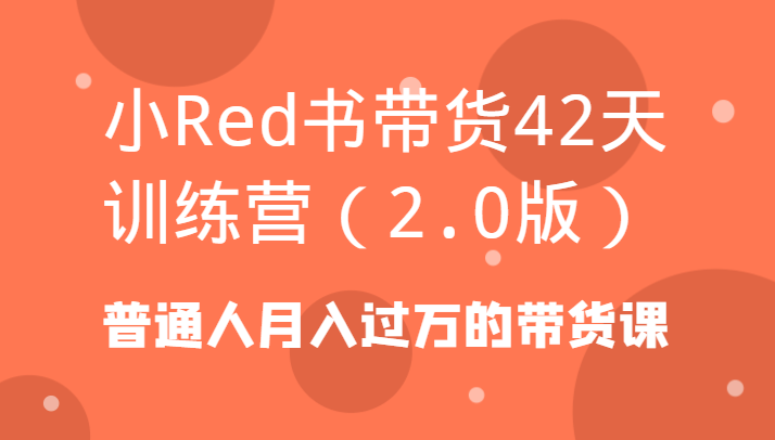 小Red书带货42天训练营（2.0版）普通人月入过万的带货课-云帆学社