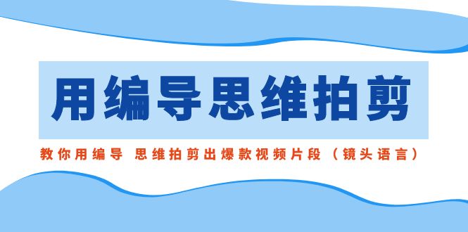 （8785期）用编导的思维拍剪，教你用编导 思维拍剪出爆款视频片段（镜头语言）-云帆学社