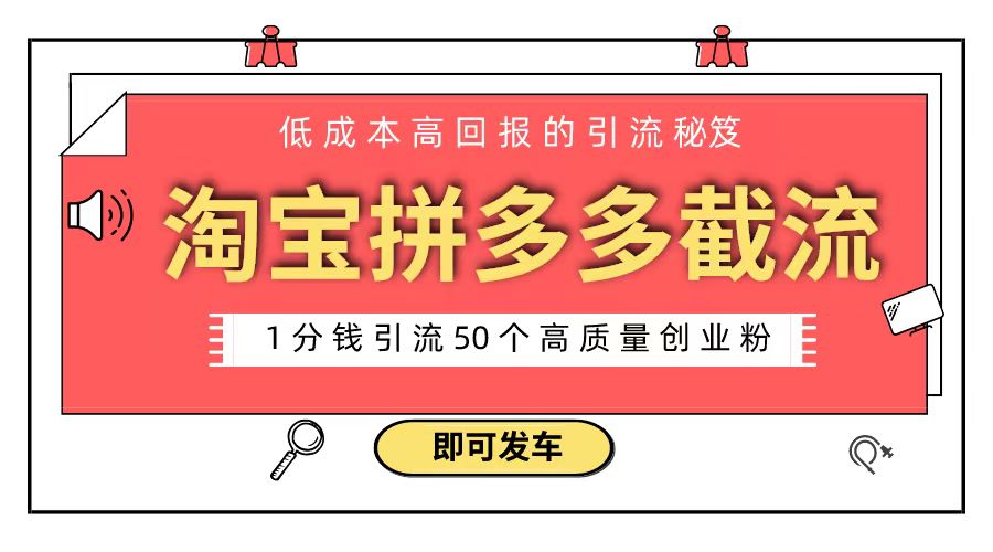 （8787期）淘宝拼多多电商平台截流创业粉 只需要花上1分钱，长尾流量至少给你引流50粉-云帆学社