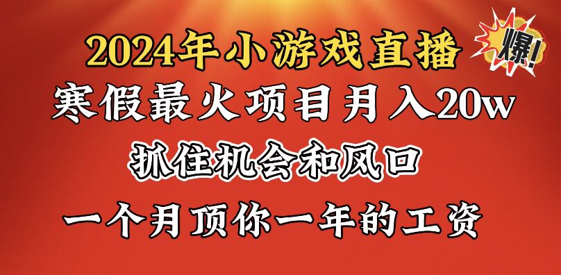 （8778期）2024年寒假爆火项目，小游戏直播月入20w+，学会了之后你将翻身-云帆学社