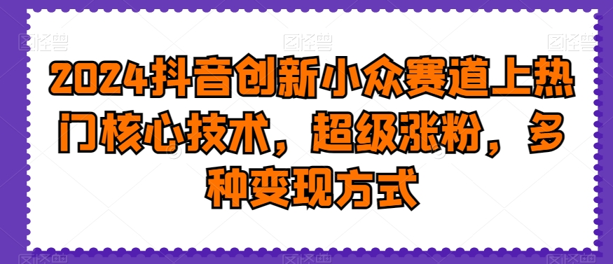 2024抖音创新小众赛道上热门核心技术，超级涨粉，多种变现方式-云帆学社