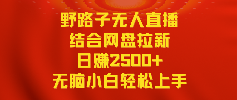 （9025期）无人直播野路子结合网盘拉新，日赚2500+多平台变现，小白无脑轻松上手操作-云帆学社