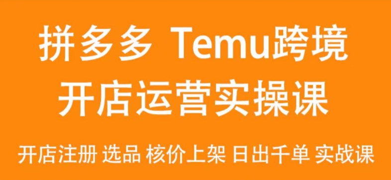 2024Temu最新玩法，Temu跨境开店运营实操课，开店注册/选品/核价上架/日出千单实战课-云帆学社