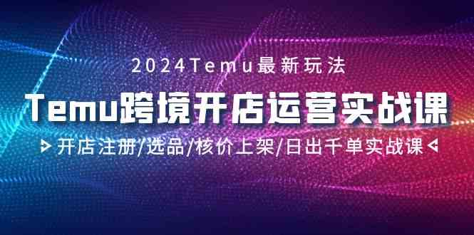 2024Temu跨境开店运营实战课，开店注册/选品/核价上架/日出千单实战课-云帆学社